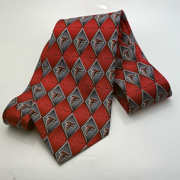 NFL Atlanta Falcons Football Men’s Silk Neck Tie Black & Red - Picture 1 of 4